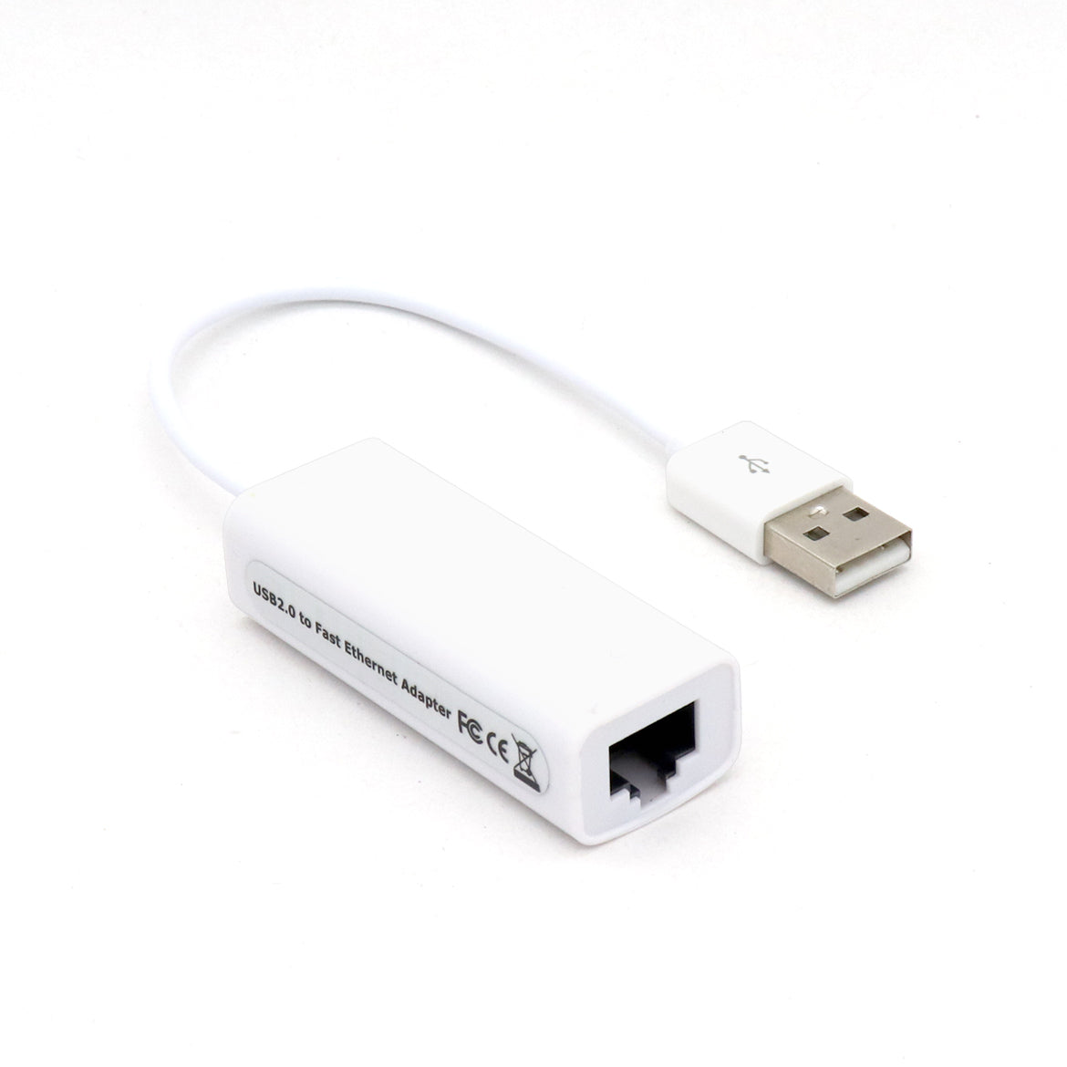 CONVERTIDOR BROBOTIX USB V2.0 A RJ45, USB, RJ-45, Macho-Hembra, Blanco, 12 cm