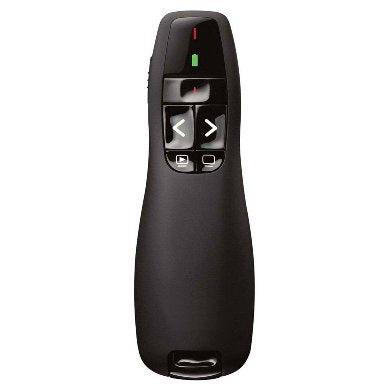 APUNTADOR Y PRESENTADOR LÁSER BROBOTIX R400, Negro, Inalámbrico/USB, 57 g, 15 m