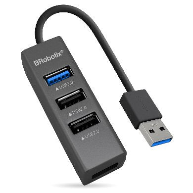 HUB USB BROBOTIX 263021, USB 2.0, 4 puertos, 5120 Mbps, Negro