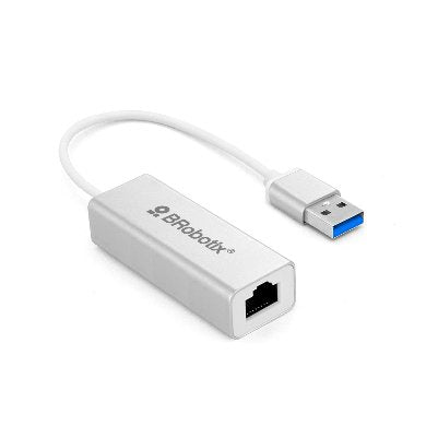Convertidor USB V3.0 a RJ45, Gigabit BROBOTIX 263458, Blanco
