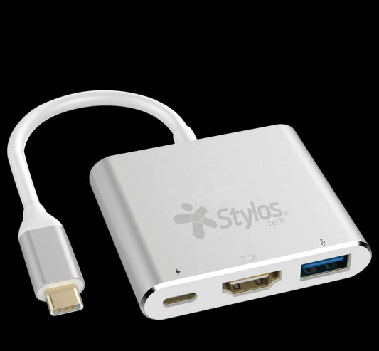 Adaptador HUB 3 En 1 Stylos. STCBHUB31S