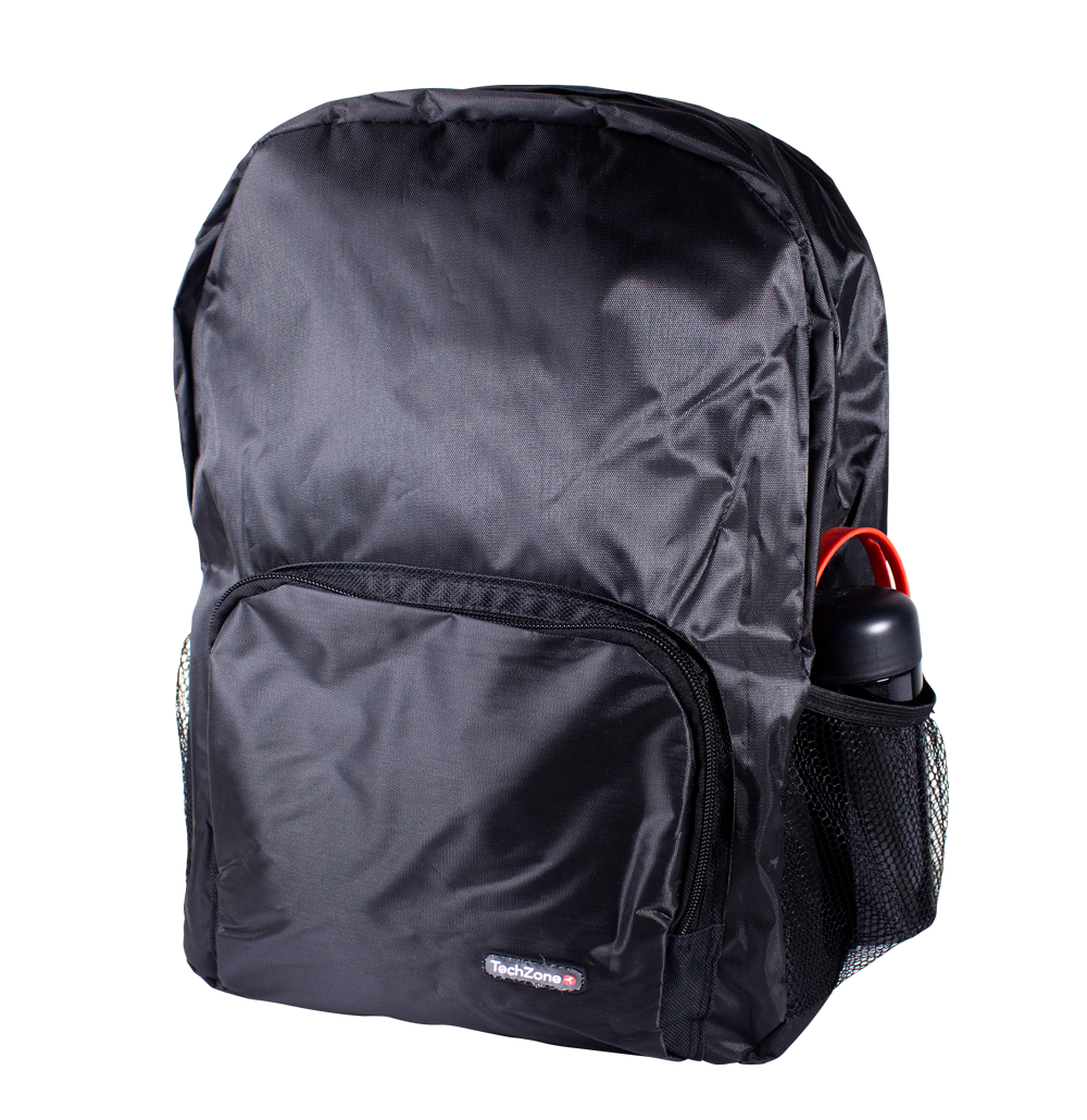 Back pack TechZone Basic, capacidad de 15.6, confeccionado en Nylon. Color negro.