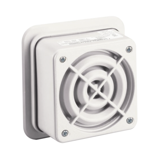 AudioMasterÂ® Altavoz Reentrante Listado contra incendios UL de 2 Watts, De 25 Vrms color Beige