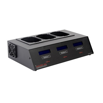 Analizador X3A para 3 estaciones, requiere adaptadores intercambiables por modelo de baterÃ­a