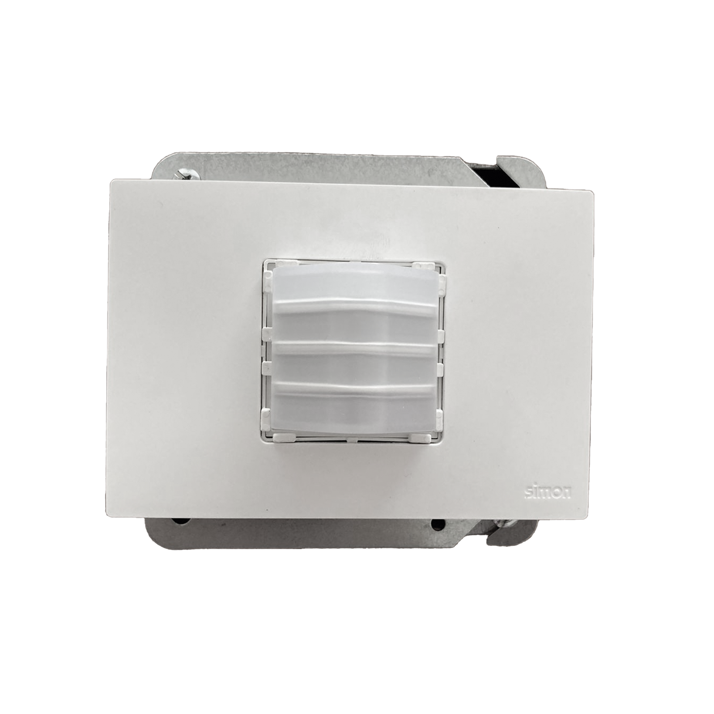 Marco blanco con placa metalica para caja americana