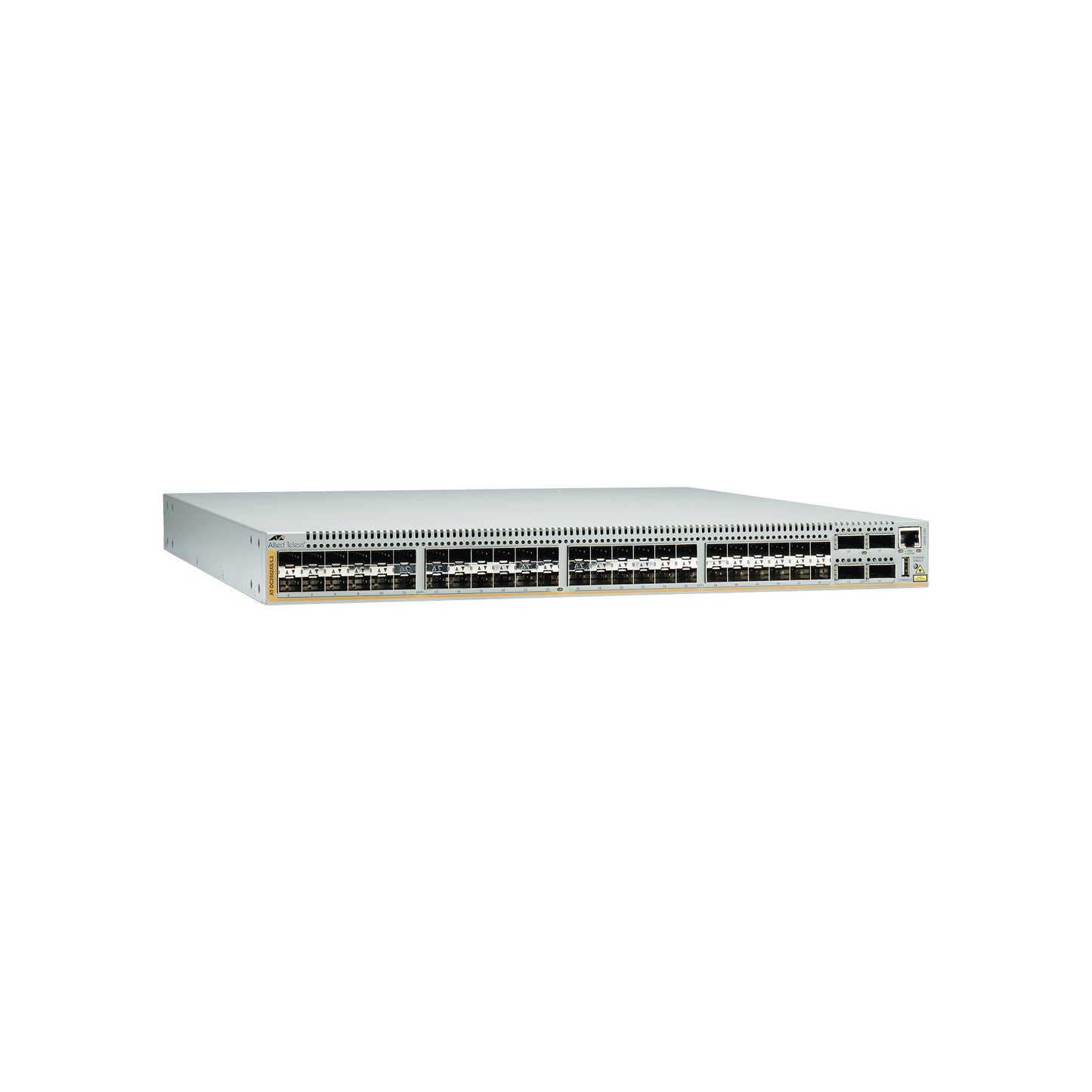 Switch Stack L3, 48 ranuras SFP+, 4 ranuras QSFP+, 2 bahías para fuente de alimentación