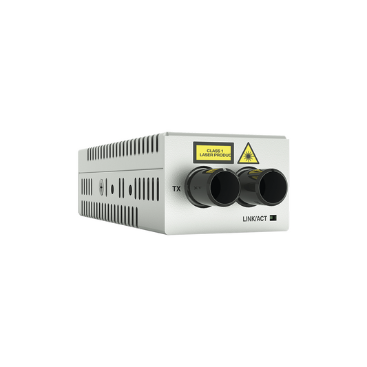 Mini Convertidor de medios de cobre a fibra MultiModo de escritorio 1000TX a 1000SX conector ST | ALLIED TELESIS
