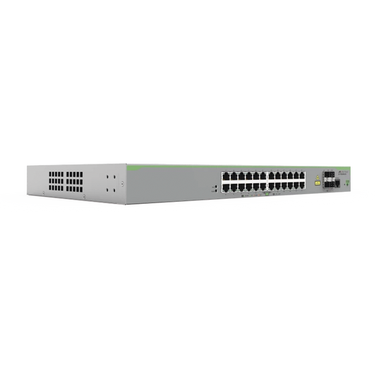 Switch administrable 24 puertos 10/100 4 x 10/1000x SFP incluye fuente | ALLIED TELESIS