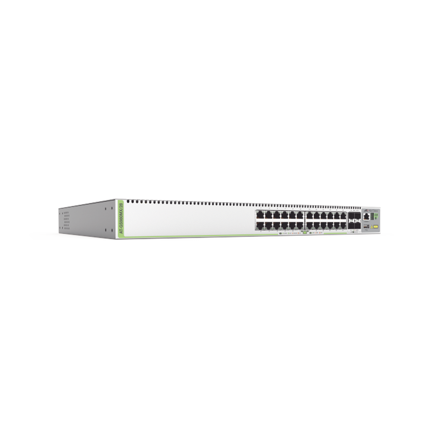 (GS980MX/28) Switch Stack L3, 24 puertos 10/100/1000-T, 4 Puertos SFP+ 10G, Fuente de poder fija - ALLIED TELESIS - Ingeni...