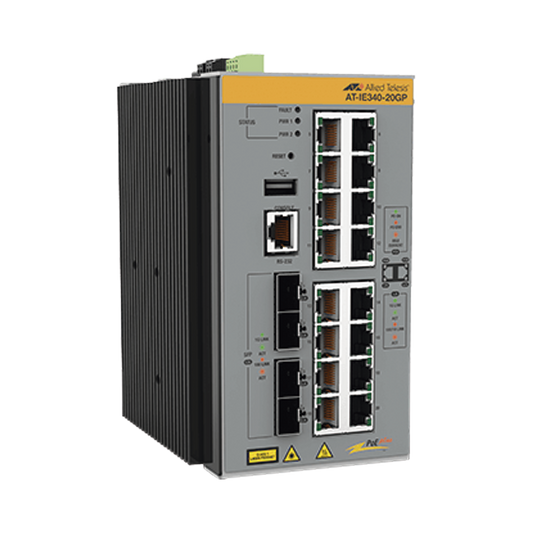 Switch Industrial Administrable Capa 3 de 16 x 10/100/1000 Mbps + 4 Puertos SFP, 240 W. | ALLIED TELESIS