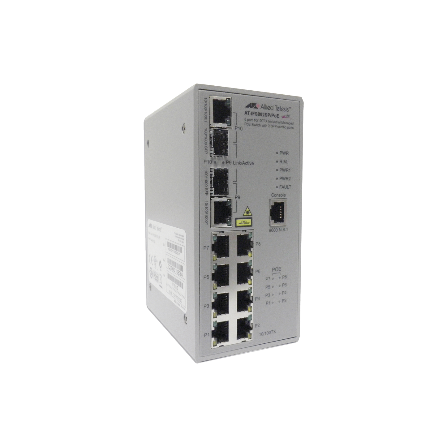 Switch Industrial PoE Administrable de 8 Puertos 10/100 Mbps + 2 Puertos SFP Combo, 120 W