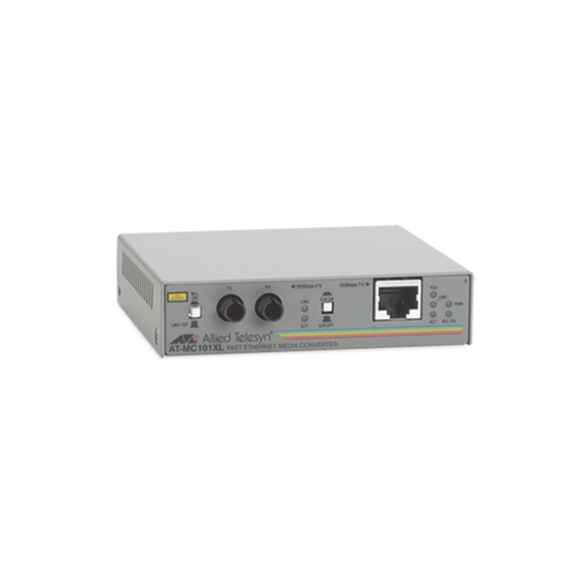 Convertidor de medios fast ethernet a fibra óptica, conector ST, multi-modo (MMF), hasta 2 km, adaptador de corriente pa