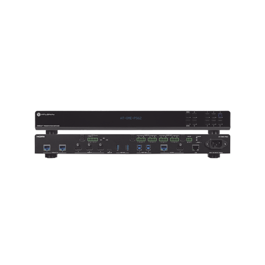 OMEGA Switch Matriz 6x2 de AV Multiformato con Entradas HDMI, HDBaseT, USB-C y Display Port / Salidas HDMI y HDBaseT / Conectividad avanzada para conferencias y colaboraciÃ³n en 4K en un solo dispositivo
