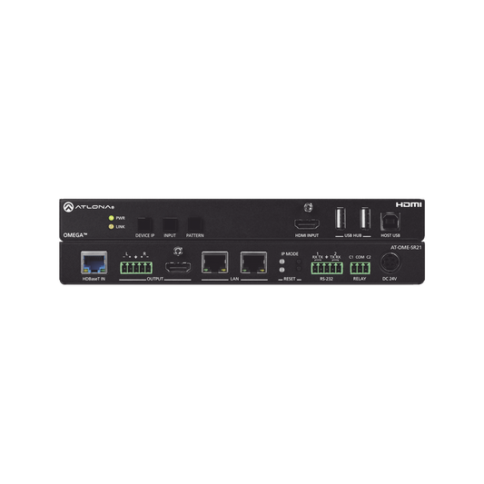 Switch matriz y receptor AV 2Ã—1 con escalador y USB â€“ Entradas HDBaseT y HDMI