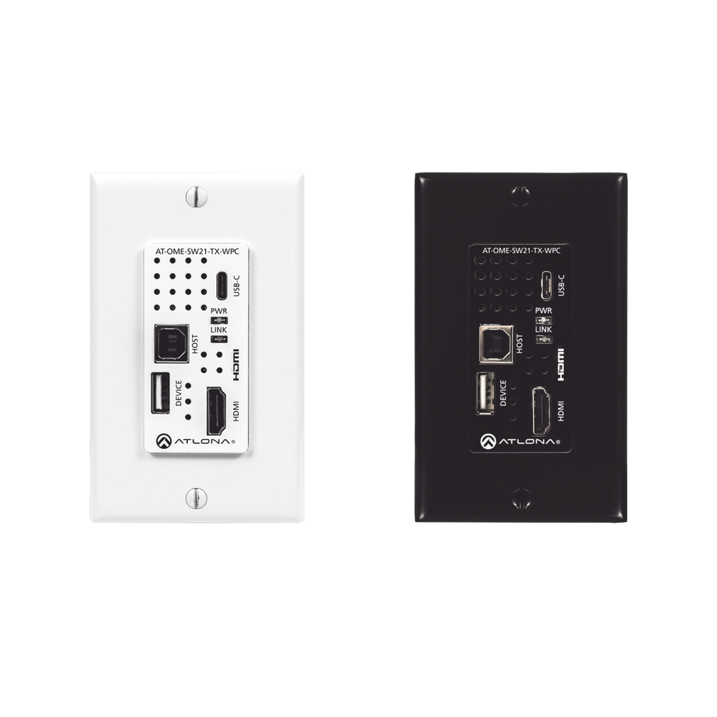 Placa de pared con Switcher y Transmisor HDBaseT con entradas HDMI y USB-C con concentrador USB para integraciÃ³n de AV