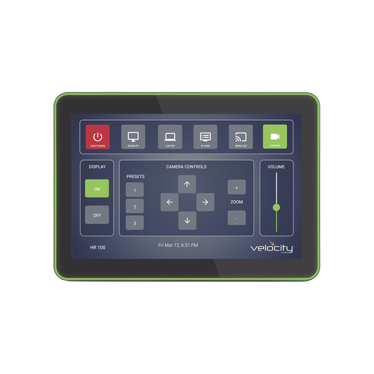 Panel tÃ¡ctil de sistema Velocity de 10â€ todo en uno con gateway integrado color negro / Sistema de control AV completo / IluminaciÃ³n del bisel / Gateway Velocity integrada