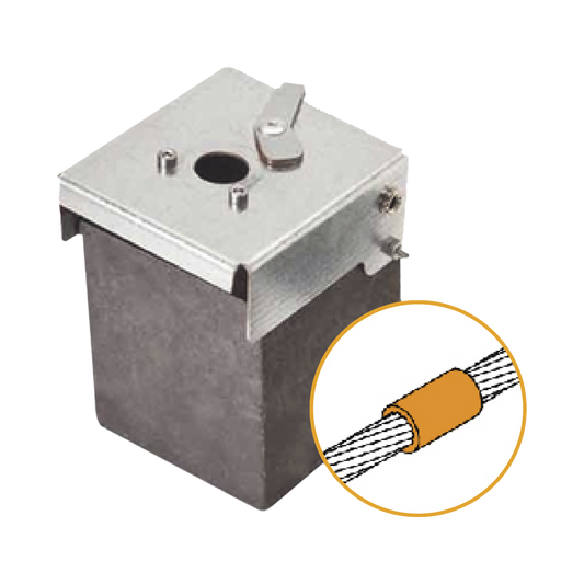 Molde de grafito vertical unión lineal de cable 2/0 AWG (pasante) con cable 2/0 AWG (terminal). | APLICACIONES TECNOLOGI
