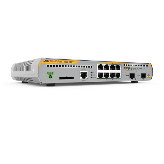 Switch Administrable Capa 3, 8 puertos 10/100/1000 Mbps + 2 puertos SFP Gigabit | ALLIED TELESIS