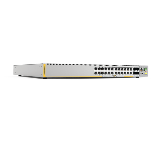 Switch PoE+ Stackeable Capa 3, 24 puertos 10/100/1000 Mbps + 4 puertos SFP+ 10 G, 370 W, fuente redundante