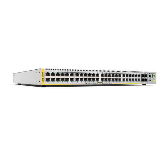 Switch PoE+ Stackeable Capa 3, 48 puertos 10/100/1000 Mbps + 4 puertos SFP+ 10 G, 370 W, fuente redundante