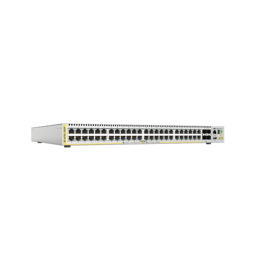 Switch PoE+ Capa 3, 48 puertos 10/100/1000 Mbps + 4 puertos SFP+ 10 G, 185 W, fuente de alimentación simple | ALLIED TEL