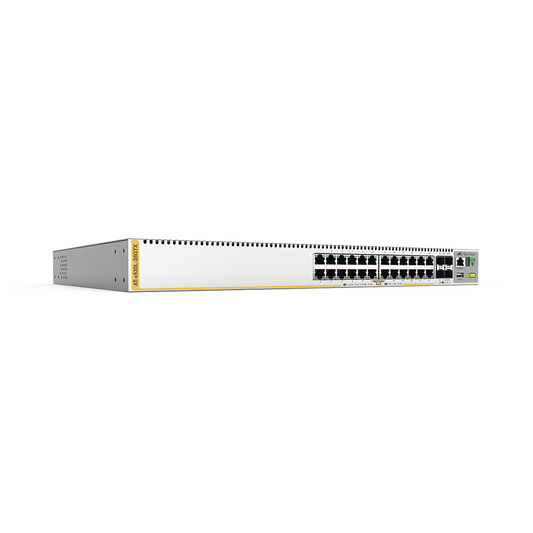 Switch inteligente de distribución o core, Stackeable, Capa 3, 24 x 1000 Mbps + 4 x SFP+ 10 G, Doble fuente de alimentac
