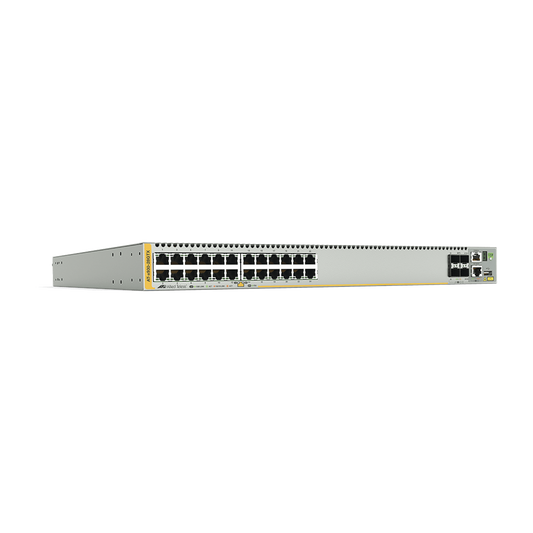 Switch Stackeable Capa 3, 24 puertos 10/100/1000 Mbps + 4 puertos SFP+ 10 G y dos bahías hotswap PSU, Versión Federal | 
