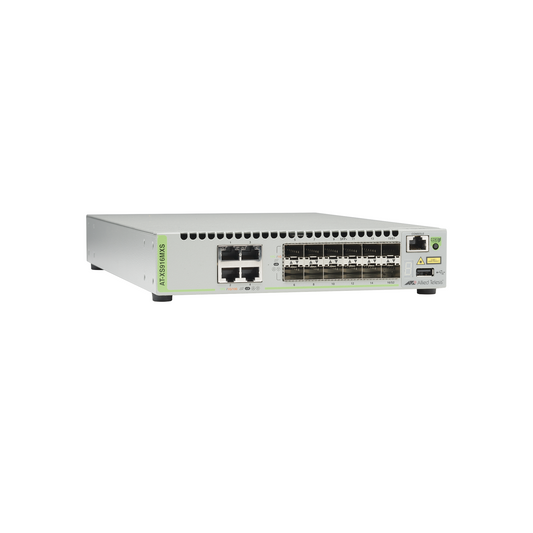 Switch Capa 3 Stackeable 10 Gigabit , 12 puertos SFP/SFP+ 10G y 4 puertos 100/1000/10G Base-T (RJ-45) | ALLIED TELESIS
