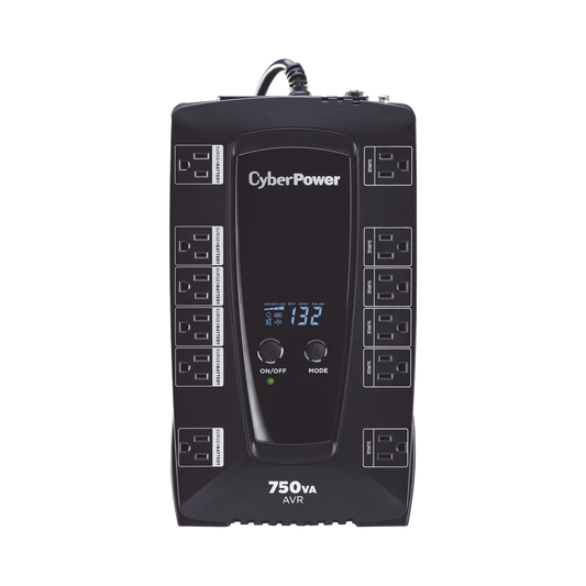 UPS de 750 VA/450 W, TopologÃ­a LÃ­nea Interactiva, Entrada 120 Vca NEMA 5-15P, Tipo Gabinete Compacto, Con 12 Tomas NEMA 5-15R