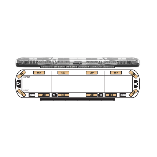 Barra de luces AXIOS de 39" color Rojo/Azul con luces LED de penetraciÃ³n y 2 luces LED callejoneras