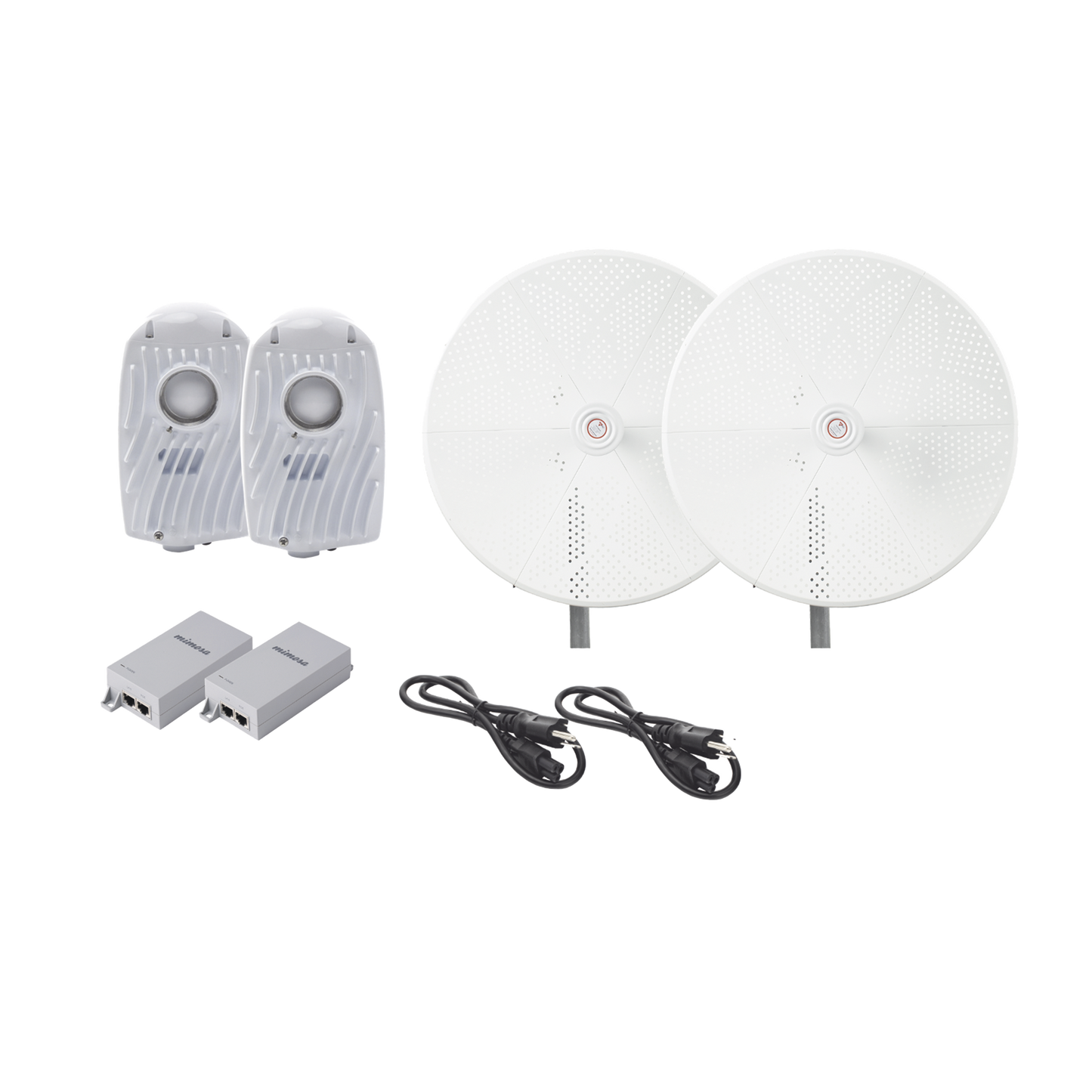 Kit de 2 radios B5X con antenasTXPD34B5X de (34 dBi), rango de frecuencia extendida (4.9 a 6.4 GHz),  incluye inyector POE, cable de alimentaciÃ³n y  para alineaciÃ³n, distancia de hasta 40 km