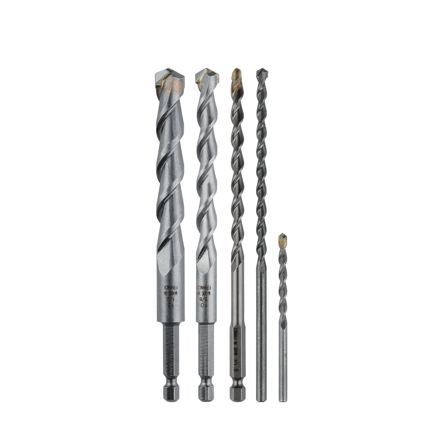 Juego de 5 brocas multipropÃ³sito de 5/32"-3/16"-1/4"-3/8"-1/2"