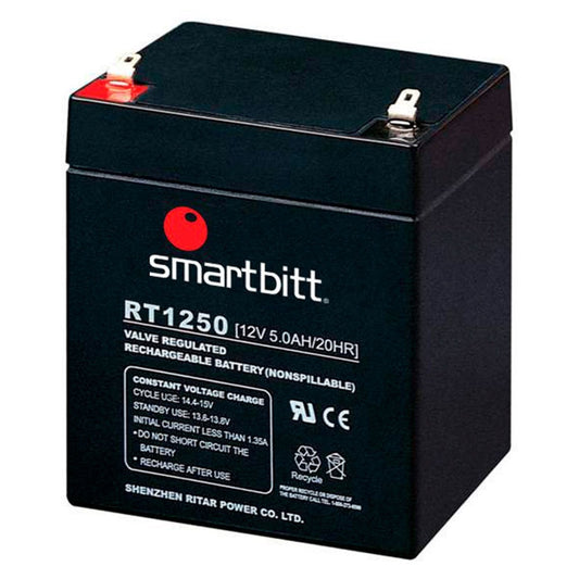 Batería de Reemplazo SMARTBITT SBBA12-5, Negro, 12 V, 5 Año(s), 5 AH, Plomo-ácido