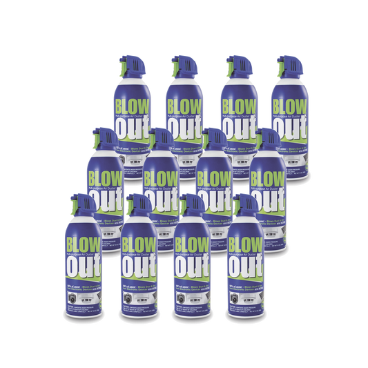 Paquete de 12 latas de removedor de polvo multipropÃ³sito en aerosol, ideal para limpieza de dispositivos electrÃ³nicos