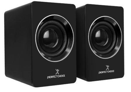 Bocinas Estéreo PERFECT CHOICE PC-112914, 2.0, Negro