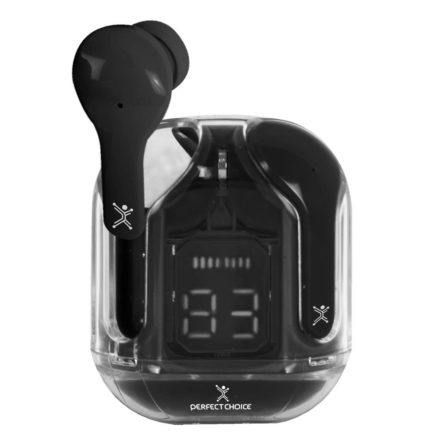 Audífonos TWS Transparentes ClearBeat Negros PC-117025