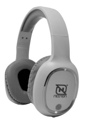 AUDIFONOS OVER-EAR BLUETOOTH NBH-04 PRO ALTA POTENCIA RADIO FM MICRO SD 3.5MML MANOS LIBRES BLANCO/PLATA