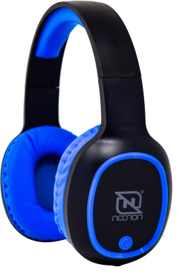 AUDIFONOS OVER-EAR BLUETOOTH NBH-04 PRO ALTA POTENCIA RADIO FM MICRO SD 3.5MML MANOS LIBRES NEGRO/AZUL