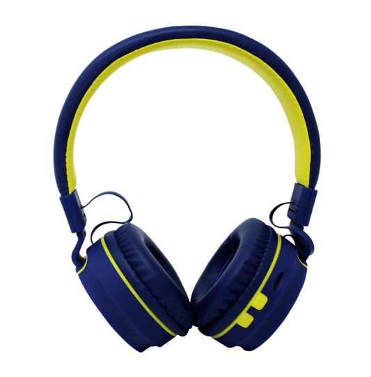 AUDIFONOS ON-EAR BLUETOOTH NBH-05 MEGA BASS RADIO FM MICRO SD 3.5MML MANOS LIBRES RUBBERIZED AZUL