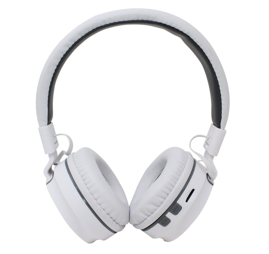 AUDIFONOS OVER-EAR BLUETOOTH NBH-05 MEGA BASS RADIO FM MICRO SD 3.5MML MANOS LIBRES RUBBERIZED BLANCO