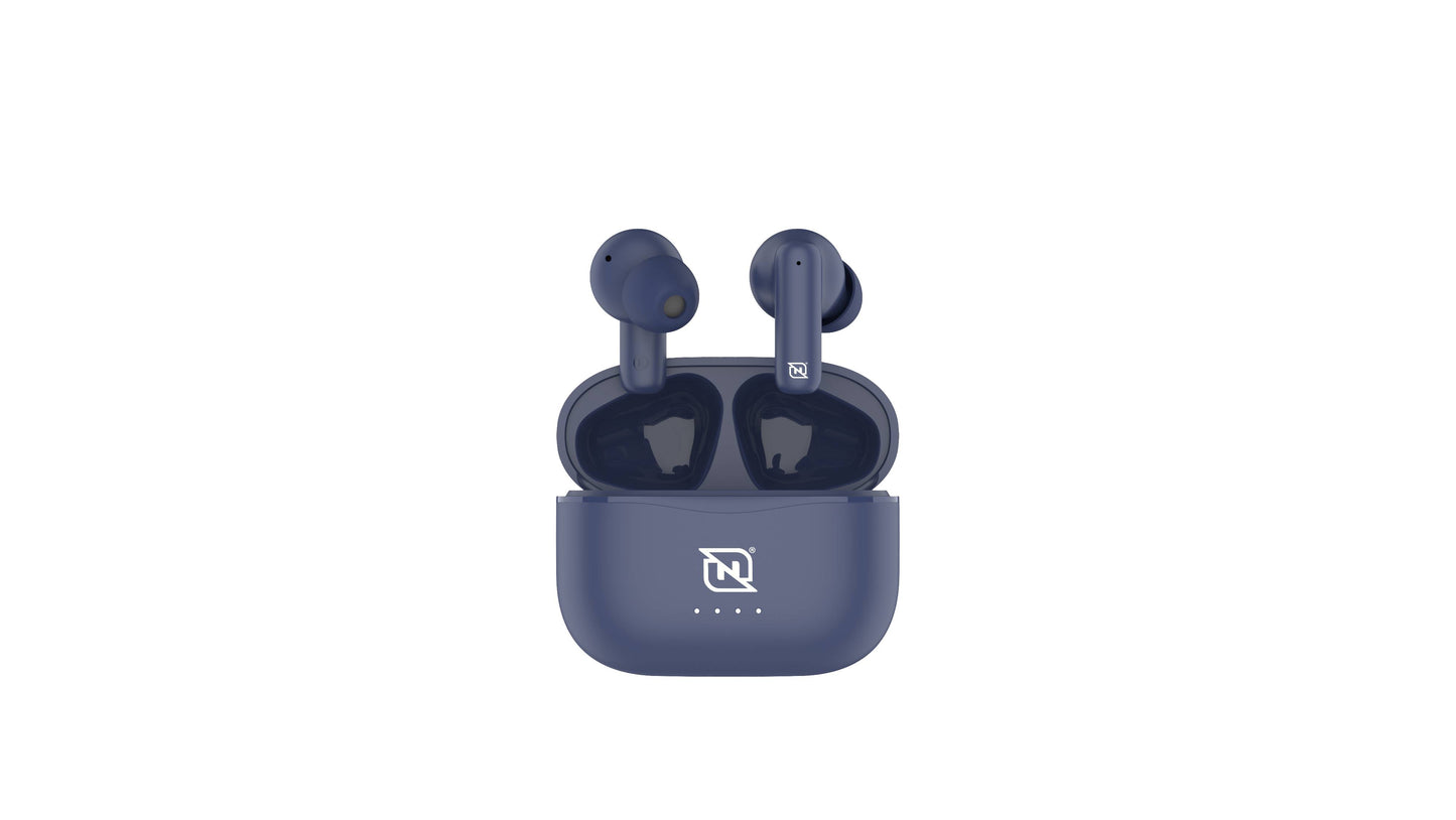 AUDIFONOS IN-EAR NTWS-103 BLUETOOTH 5.3 TWS SUPER BASS MANOS LIBRES HASTA 5 HRS DE DURACIÓN, 4 INDICADORES DE CARGA EN DOCK, AZUL