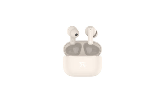 AUDIFONOS IN-EAR NTWS-103 BLUETOOTH 5.3 TWS SUPER BASS MANOS LIBRES HASTA 5 HRS DE DURACIÓN, 4 INDICADORES DE CARGA EN DOCK, BEIGE