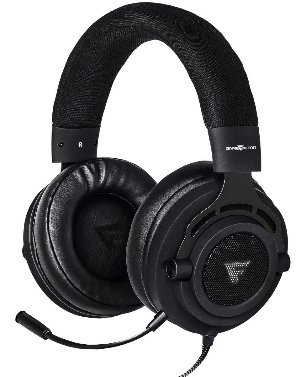 Diadema GameFactor Micrófono Removible Amplif VORAGO HSG601, PC/Juegos, Negro, 3.5 mm, 2 m