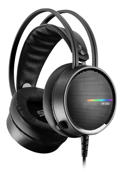 Diadema Gamer VORAGO START THE GAME HS-502 2x3.5mm + 1usb, RGB, 50mm, Negro, Incluye Adaptador 3.5mm