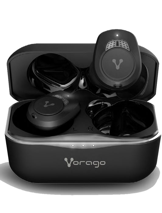 Audifonos earbud Vorago Premium ESB-600-ANC. Cancelación de ruido / Noise Cancelling TWS IPX5 21Hrs control táctil 590mAh