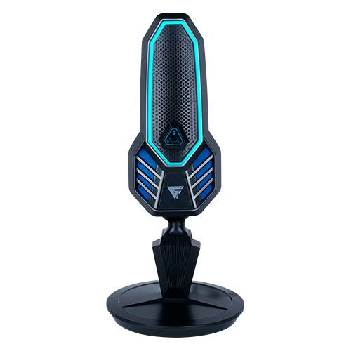 MICRÓFONO GAME FACTOR MCG800  USB TIPO C Y A ,RGB , BASE GIRATORIA , STAND, ANTI POP NEGRO