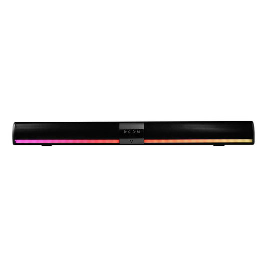 BARRA DE SONIDO PORTATIL VORAGO BSP-450 BT/TF/AUX 3.5MM/USB/COAXIAL RGB TIPOC 2x5W RMS CONTROL REMOTO 