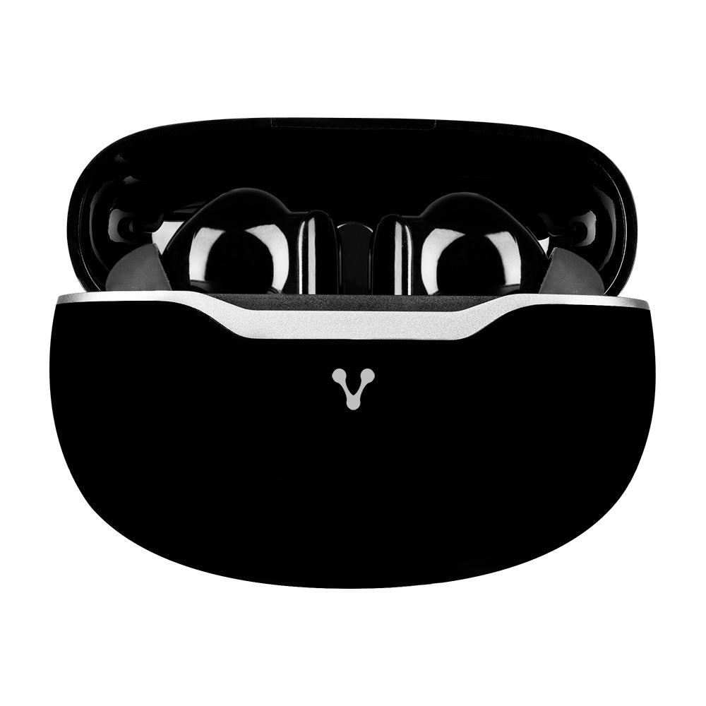 Audifonos Vorago Esb-450 Bluetooth 5.3 18 Horas De Reproccion Controles Tactiles Manos Linres Y Aplicación Para Configuracion Color Negro