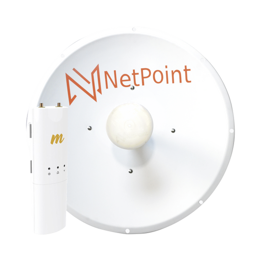 Kit de radio C5C con Antena NP2 de 34 dBi, Frecuencia (4.9-6.2 GHz), ideal para distancia de hasta 50 km, jumpers, PoE y cable de alimentaciÃ³n Incluidos