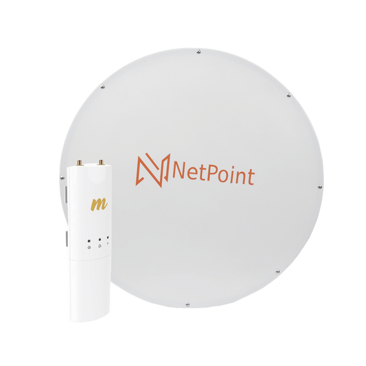 Kit de radio C5C con Antena NPX2GEN3 de 34 dBi, Frecuencia (4.9-6.2 GHz), ideal para distancia de hasta 50 km, jumpers, PoE y cable de alimentaciÃ³n Incluidos